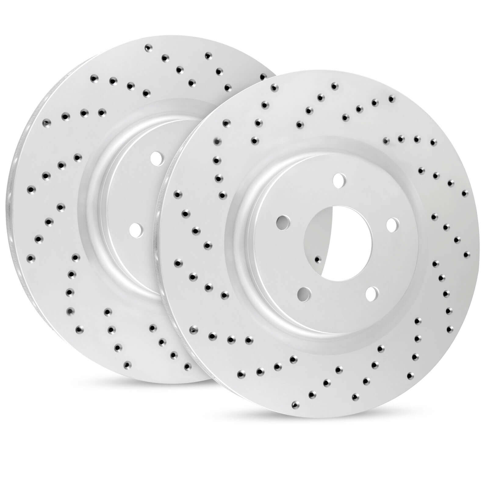 two Drilled Brake Rotors