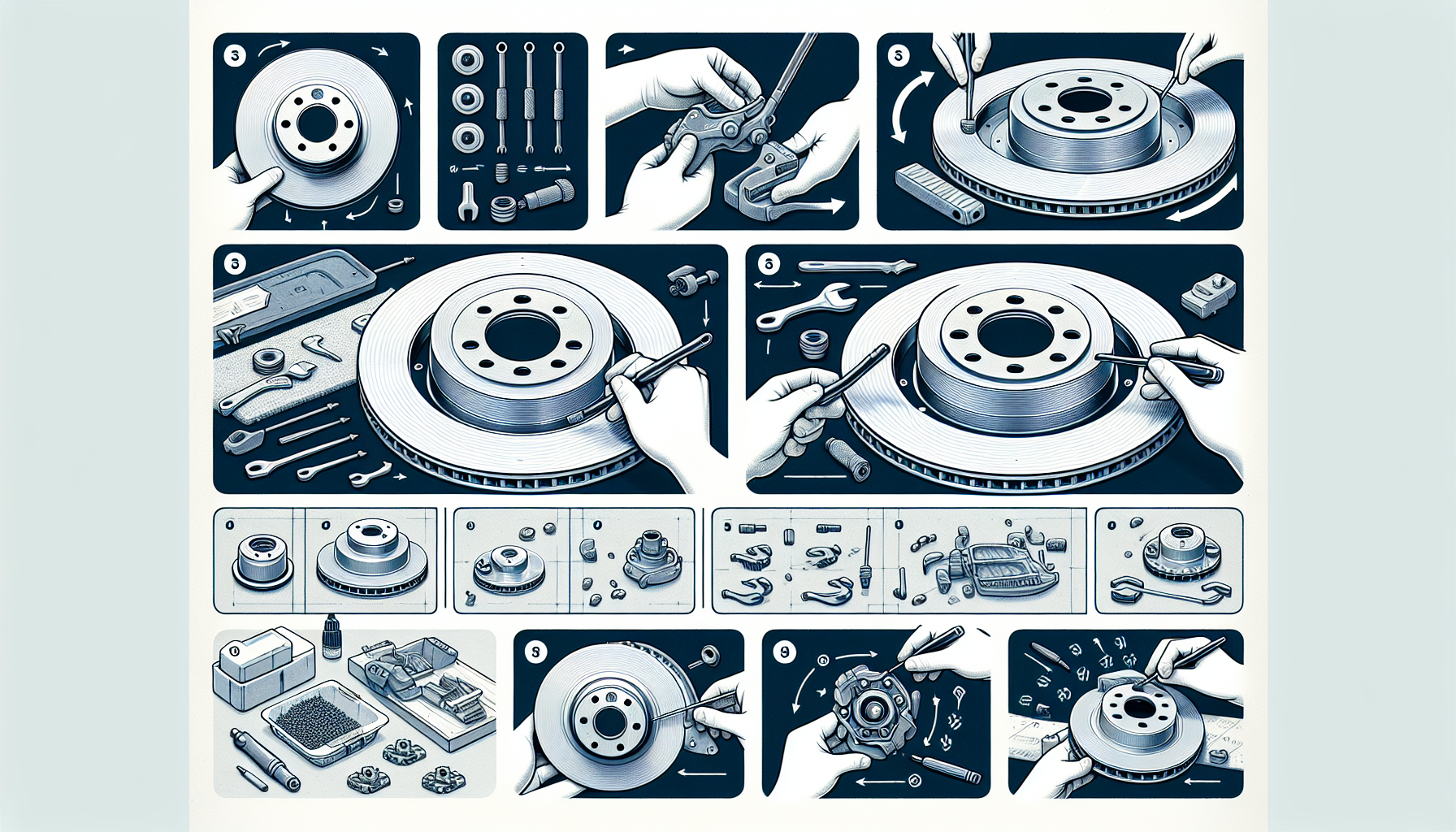 Illustration of brake rotor installation process