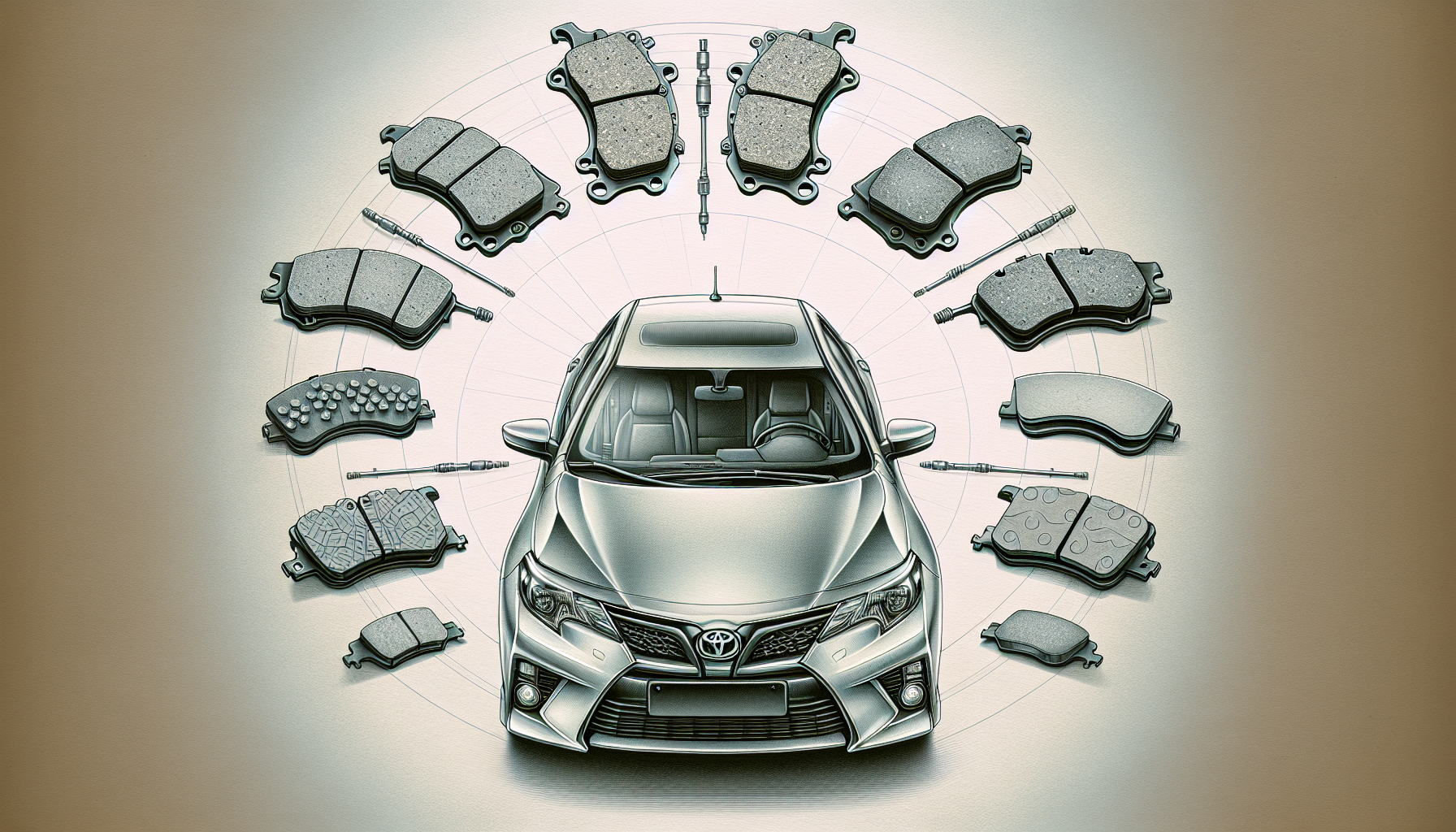 Illustration of brake pads suitable for Toyota Corolla