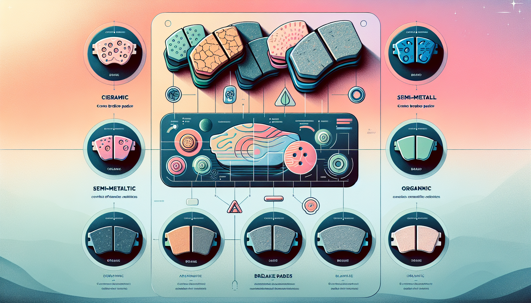 Illustration of different brake pad categories for Toyota RAV4.