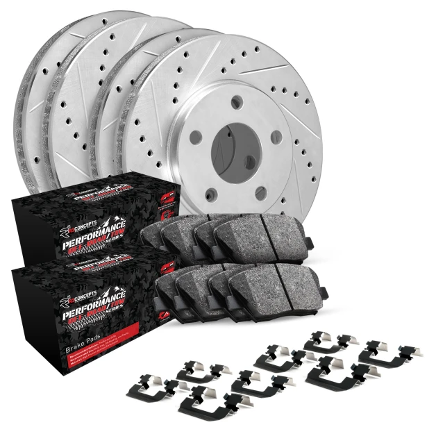 2006 Nissan Armada Silver Drilled Slotted Brake Kits